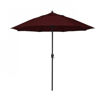 7.5' Bronze Aluminum Market Patio Umbrella, Pacifica Burgundy